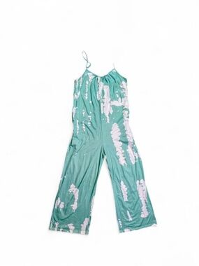 Jumpsuit in Mint Green and White Tie-dye